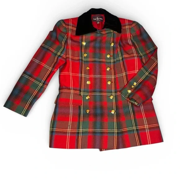 Ralph Lauren vintage 80s rare Tartan blazer size 10 - Picture 16 of 16